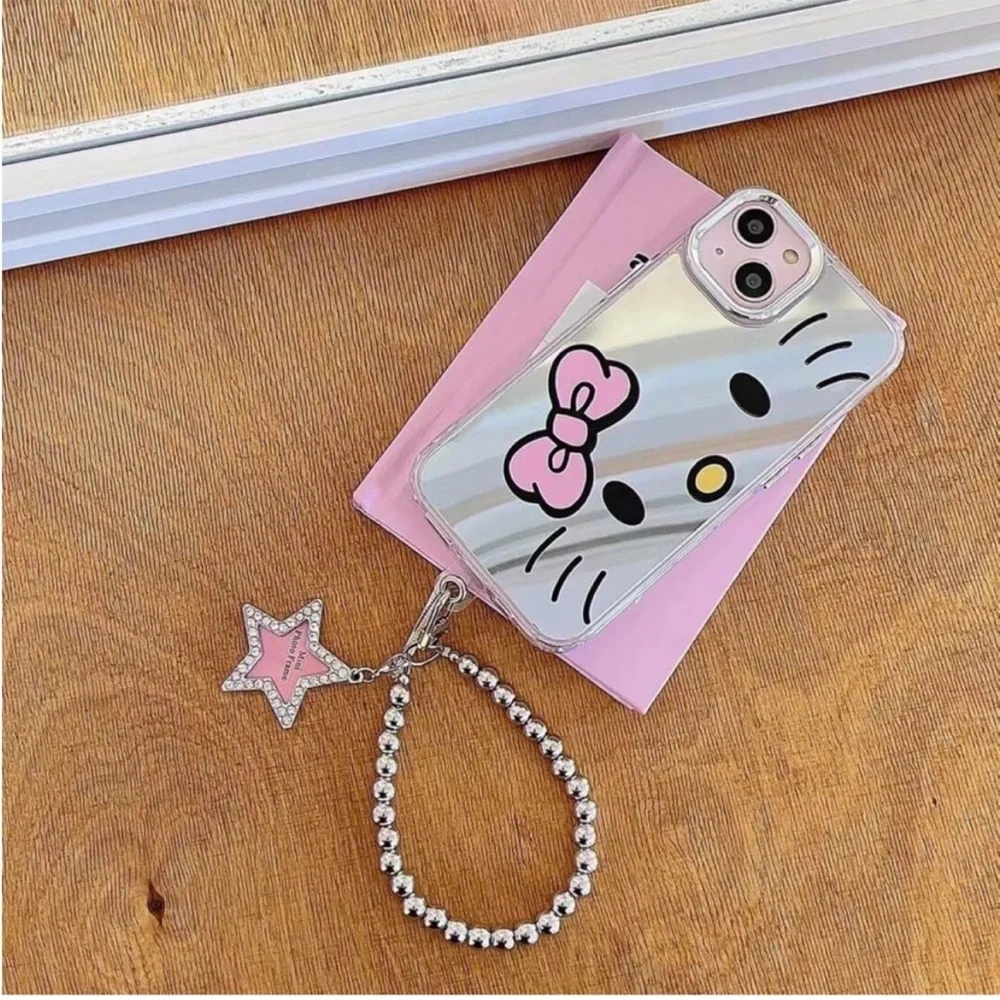 Mirror Hello Kitty iPhone 11 And iPhone XR Cute Phone Case With Keychain